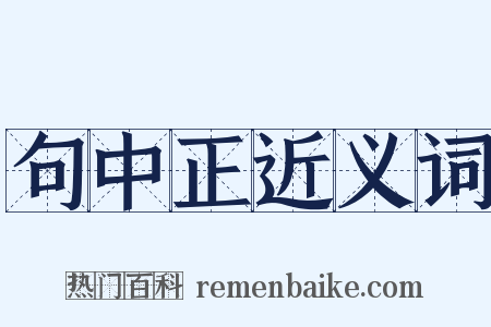 句中正近义词是什么意思的图片